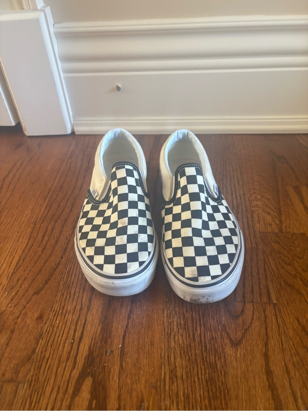 Vans  Checkerboard Slip-On Shoes - Black & White